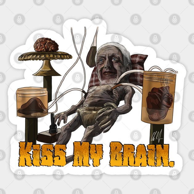 Dream Corp. LLC: Kiss My Brain Sticker by 51Deesigns